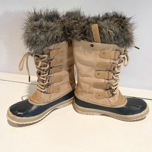Sorel Women Joan Of Arctic Tall Brown Suede Waterproof Winter Snow Rain Size 8.5